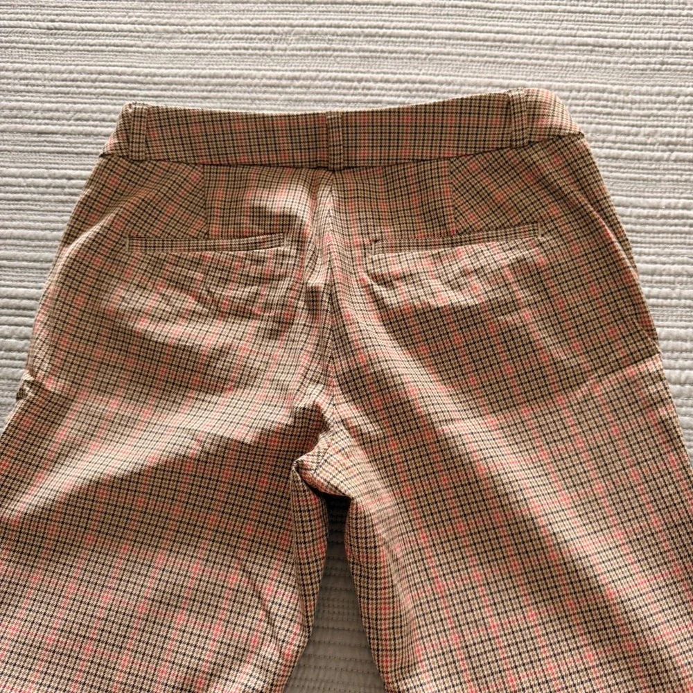 Banana RepublicvWomens Sloan Plaid Pants Pink Brown Check Slim Ankle Trousers 2P